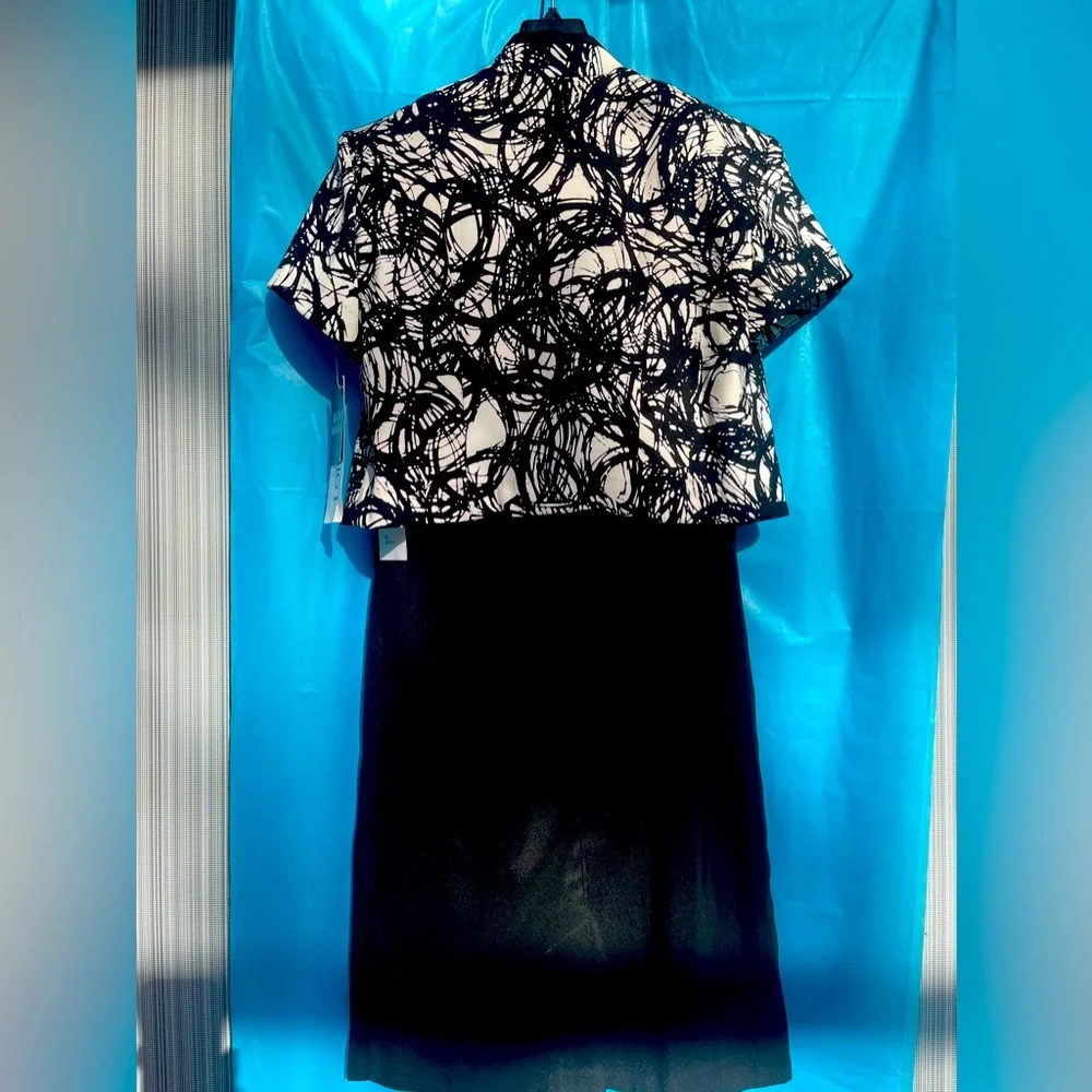 NWT BLACK DRESS WITH SHORT SLEEVE JACKET size 4 PETITE - Picture 8 of 11